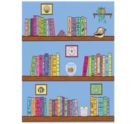 Ocean Life Bookshelf Composition Notebook: Lined Journal with Colorful Coastal Bookshelf Cover, 100 Pages, 8.5 x 11 Writing Notebook: Ocean Life Bookshelf, Coastal Decor and Wide Ruled Lined Pages