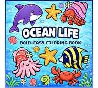 Ocean Life: Coloring Book for Adults and Kids, Bold and Easy Sea Life Fish Designs for Relaxation