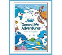 Ocean Life Coloring Book for Kids: Big and Simple Sea Animal Coloring Pages for Ages 2-7