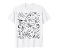 Ocean Life Dolphin Beach Fish 90s Vintage Graphic Camiseta gráfica económica