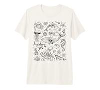 Ocean Life Dolphin Beach Fish 90s Vintage Graphic Camiseta Premium
