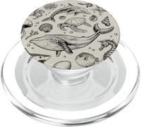 Ocean Life Dolphin Beach Fish 90s Vintage Graphic PopSockets PopGrip para MagSafe