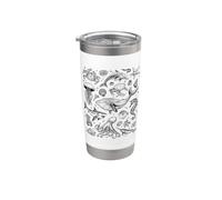 Ocean Life Dolphin Beach Fish 90s Vintage Graphic Vaso térmico de acero inoxidable de doble pared