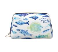 Ocean Life - Neceser de aseo portátil, bolsa de maquillaje de viaje, piel de PVC, con compartimentos, Gold, Talla única