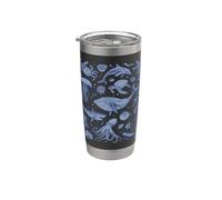 Ocean Life Sea Aesthetic Fish Beach 90s Vintage Graphic Vaso térmico de acero inoxidable de doble pared
