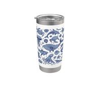 Ocean Life Sea Aesthetic Fish Beach 90s Vintage Graphic Vaso térmico de acero inoxidable de doble pared
