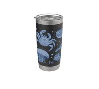 Ocean Life Sea Whale Dolphin Beach 90s Vintage Graphic Vaso térmico de acero inoxidable de doble pared