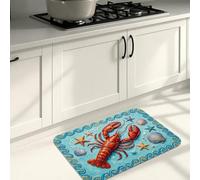 Ocean Life - Tapetes de cocina para piso, coloridos diseños de animales marinos, suaves, acolchados, cómodos, lavables, para fregaderos de cocina, lavadero, baño, 16 x 24 pulgadas