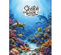 Ocean Life Themed Sketchbook: Large 8.5” x 11” Blank Drawing Book for Kids, Teens, and Adults, 120 blank pages.