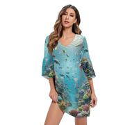 Ocean Life - Vestido de verano con estampado de medusas, vestido de verano para mujer, tallas S-XXL, Medusa Ocean Life, M