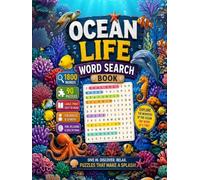 Ocean Life Word Search Book : Bold and Easy Edition: 1800 Words Simple and Relaxing Large Print Puzzles Featuring Marine Animals, Sea Creatures, Coral ... (Animals Words Search Books Collection)