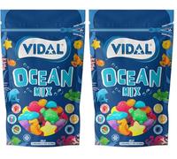 Ocean Mix Vidal doypack 180 g - Golosinas surtidas con formas marinas, sabor tutti-frutti, bolsas doypack con cierre zip, ideal para fiestas y compartir (Paquete de 2)