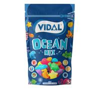 Ocean Mix Vidal doypack 180 g - Golosinas surtidas con formas marinas, sabor tutti-frutti, bolsas doypack con cierre zip, ideal para fiestas y compartir