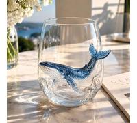 Ocean Mug, Handcrafted Borosilicate Octopus Mug, Artistic Octopus Wine Glass, Decorative Octopus Glassware for Coffee Tea Cocktails Coastal Home (F)