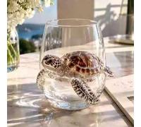 Ocean Mug, Handcrafted Borosilicate Octopus Mug, Artistic Octopus Wine Glass, Decorative Octopus Glassware for Coffee Tea Cocktails Coastal Home (A)