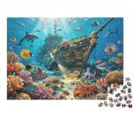 Ocean Pearl Turtle 1000 Piece Jigsaw Puzzles Recycled Pastel Underwater Senior Puzzles Family Gaming Time Props Party Accesorios de Juego para Adultos and Age 10 Up 52x38cm/1000pcs