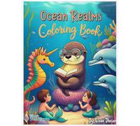 Ocean Realms Coloring Book for Kids: Ocean Animals Coloring Book for children’s Ages 5-8 with Mermaids, Sea Creatures & Underwater Scenes