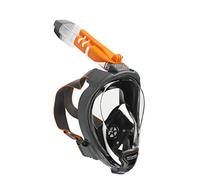 OCEAN REEF - Air QR + Máscara de Snorkelingde Cara Completa con Boquilla - Visión Acuática de 180 Grados - Color Negro - Talla S/M