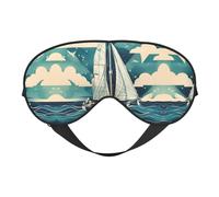 Ocean Sailboat - Antifaz para dormir de seda de imitación con correa elástica ajustable, ideal para viajes y sueño profundo