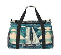 Ocean Sailboat Weekender Overnight Carry On Bag para mujeres y hombres, perfecta para viajeros frecuentes, Black, Talla única