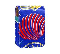 Ocean Scallops - Estuche portátil para pintalabios con diseño de concha para viajes, mini caja de almacenamiento de lápiz labial con espejo para mujeres y mujeres, bolsa de cosméticos de cuero, Varios colores, 9.5x2x7 cm/3.7x0.8x2.7 in