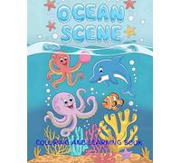 OCEAN SCENE . COLORING AND LEARNING BOOK: coloring book for kids . 40 illustrations in different styles