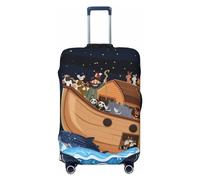 Ocean Scene with Noah's Ark Fundas de equipaje de viaje - Fundas elásticas para maletas protectoras para equipaje de 18 a 32 pulgadas, Negro -, CH