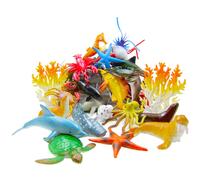Ocean Sea Animal Assorted Mini Sea Creatures Toys Set Realistic Underwater Sea Animals Figure Bath Toy 38Piece Set