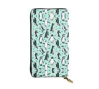 Ocean Sea Beach Seashells Starfish - Cartera de cuero de gran capacidad para mujer, tarjetero y cartera de cuero para hombre y mujer, Pingüinos lindos, Talla única, Classic