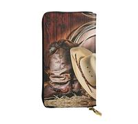 Ocean Sea Beach Seashells Starfish - Cartera de cuero de gran capacidad para mujer, tarjetero y cartera de cuero para hombre y mujer, Botas vaqueras con gorro negro, Talla única, Classic
