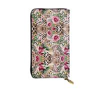 Ocean Sea Beach Seashells Starfish - Cartera de cuero de gran capacidad para mujer, tarjetero y cartera de cuero para hombre y mujer, Animal Tiger Leopard Estampado Rosa Flor, Talla única, Classic