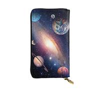 Ocean Sea Beach Seashells Starfish - Cartera de cuero de gran capacidad para mujer, tarjetero y cartera de cuero para hombre y mujer, Universo Galaxy Espacio Exterior, Talla única, Classic