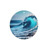 Ocean Sea Wave - Juego de ambientador colgante, tarjetas redondas de fragancia de lavanda para interiores de automóviles, paquete de 10/24 tarjetas