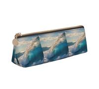 Ocean Sea Wave Print - Estuche para lápices de mayor capacidad, para escuela, viajes, oficina, White, Talla única