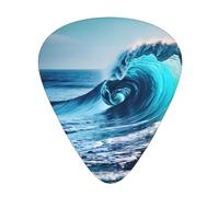 Ocean Sea Wave - Púa de guitarra excepcional, impresión completa de un solo lado, púa de material ABS, grosor diverso para una experiencia musical variada, ideal para guitarras y ukeleles, púa de
