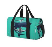 Ocean Shark Anchor - Bolsa deportiva de lona para fin de semana, para viajes, gimnasio, para niños, niñas, mujeres y hombres