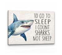 Ocean Shark Poster - Kids Room Decor for Boys, Nautical Themed Wall Art for Bedroom, Playroom or Home Office(Unframed,16x24inch(40x60cm))