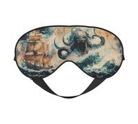 Ocean Ship, máscara de dormir con estampado de monstruos con correa ajustable, cómoda cubierta para los ojos para viajes, yoga, siestas, dormir y relajarse