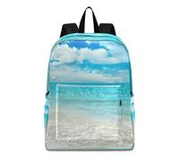 Ocean Shore Beach Nubes Cielo Mochilas Luz Escuela Libro Bolsa Viajes Senderismo Camping Deportes Daypack para Niña Mujeres