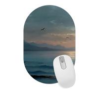 Ocean Sunset - Alfombrilla ovalada para mouse de oficina, 28 x 18 cm, base de goma antideslizante, resistente al desgaste, lavable, suave de usar, sin arañazos, duradera