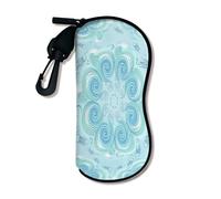 Ocean Swirl - Funda suave para gafas, diseño de olas azules náuticas, fundas de seguridad con cierre de cremallera, neopreno portátil de viaje, Azul, 3x7 Inch