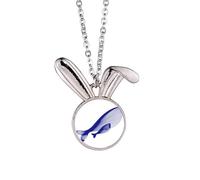 Ocean The Blue Whale - Collar con colgante de conejo enorme con diseño de conejo