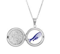 Ocean The Blue Whale - Collar con medallón enorme para guardar fotos, regalo de cumpleaños