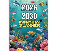 Ocean Theme 5-Year Monthly Planner | Marine Life Goal Tracking Journal: Undated Long-Term Planning, Vision Board & Habit Tracker for Professionals & Students