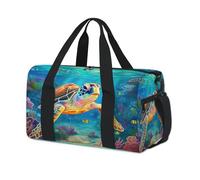 Ocean Underwater World - Bolsa de lona deportiva para fin de semana o durante la noche, para viajes, gimnasio, para niños, niñas, niños, mujeres y hombres