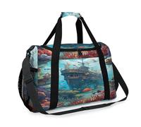 Ocean Underwater World Ship - Bolsa de viaje para niñas, niños, mujeres y hombres, bolsa de fin de semana, bolsa de hombro para viajes, deportes, gimnasio
