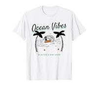 Ocean Vibes - Go Outside & Surf Waves - Gráfico retro surfista Camiseta