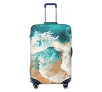 Ocean Wave Crash - Fundas protectoras elásticas para equipaje de viaje, 45,7 a 81,3 cm, Black, M