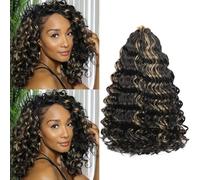 Ocean Wave Crochet Hair 8 Packs Pre Looped Short GoGo Curl Crochet Hair Ombre Curly Deep Wavy Twist Braids Synthetic Braiding Hair Extensions for Women (P4/27#, 10 Inches)