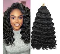 Ocean Wave Crochet Hair 8 Packs Pre Looped Short GoGo Curl Crochet Hair Ombre Curly Deep Wavy Twist Braids Synthetic Braiding Hair Extensions for Women